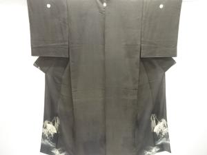 アンティーク　絽柳に秋草・地紙模様刺繍留袖